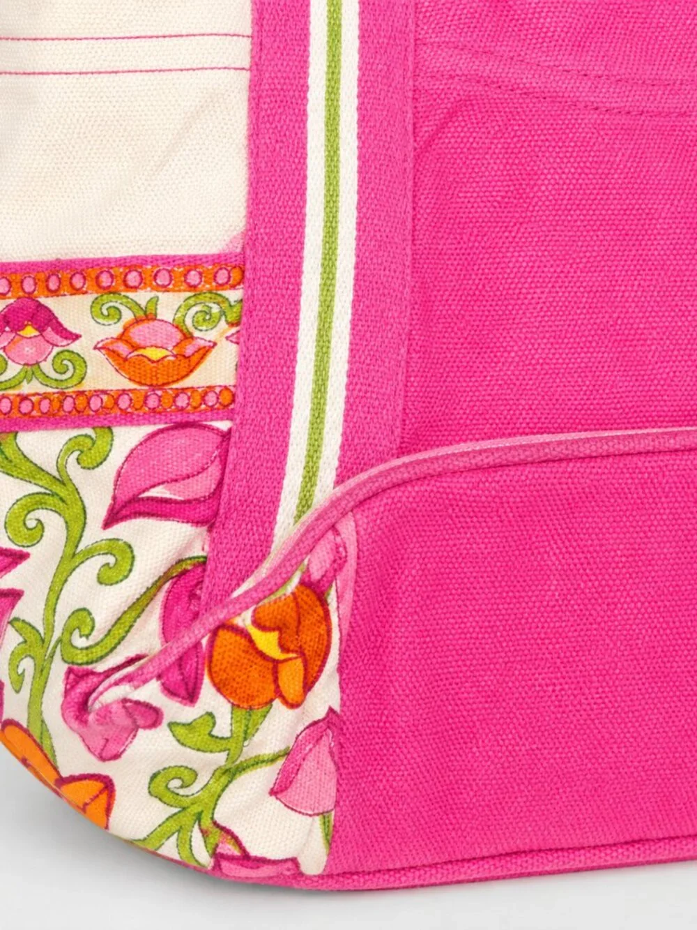 Vera Bradley Jazzy Blooms Colorblock Tote Pink Floral Canvas Prep Retired Print